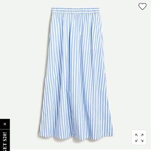 J. Crew Side-slit cotton poplin maxi skirt in stripe